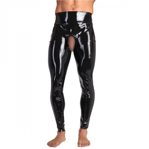Legging en latex ouvert à l'avant