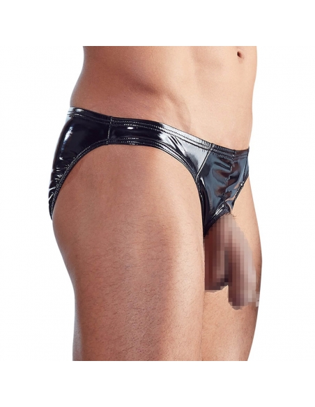 Slip noir en vinyle ouvert