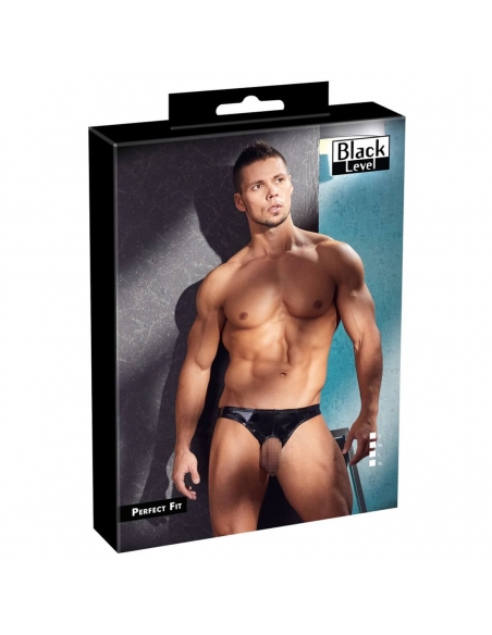 Slip noir en vinyle ouvert