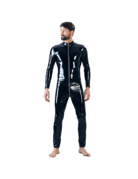 Combinaison manches longues en vinyle avec zip