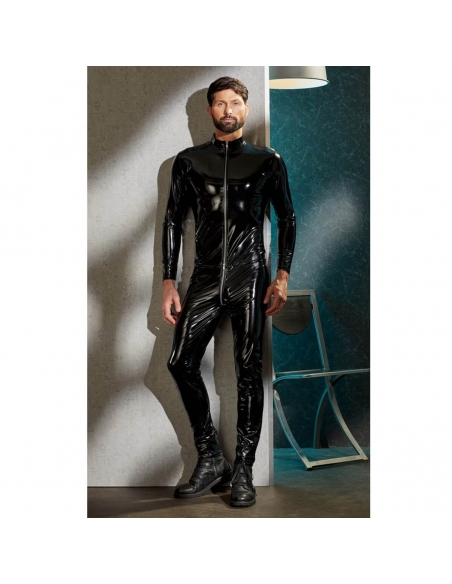 Combinaison manches longues en vinyle avec zip