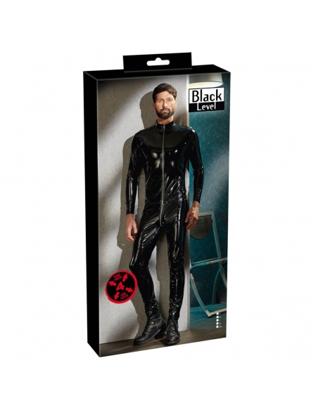 Combinaison manches longues en vinyle avec zip