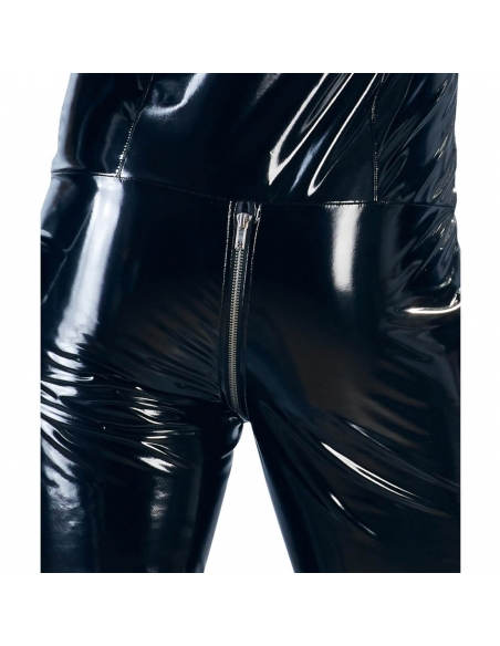 Combinaison manches longues en vinyle avec zip