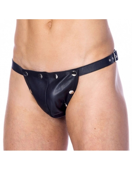 Jockstrap en cuir avec poche détachable