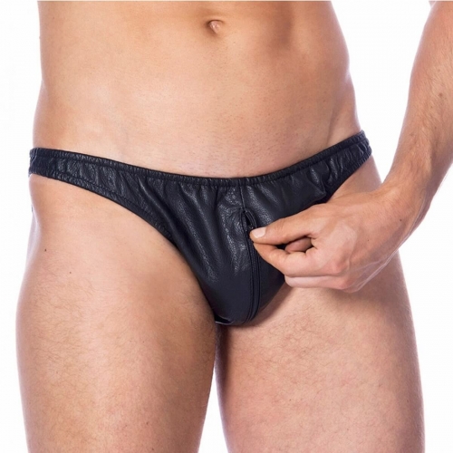 Slip en cuir avec zip
