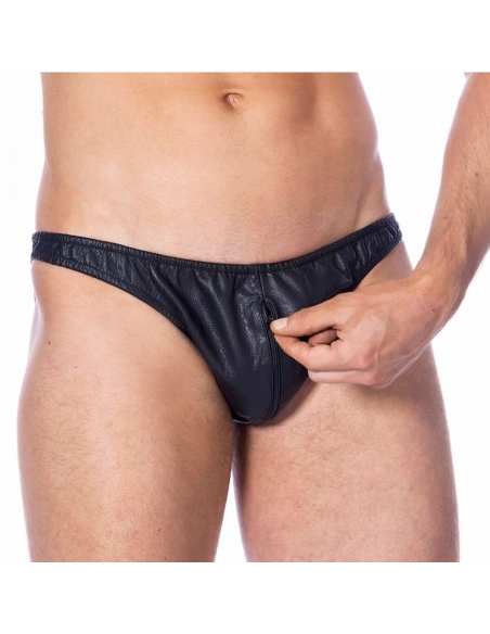 Slip en cuir avec zip