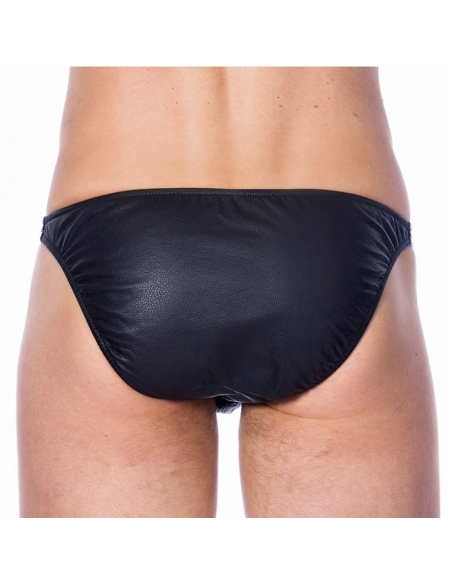 Slip en cuir avec zip