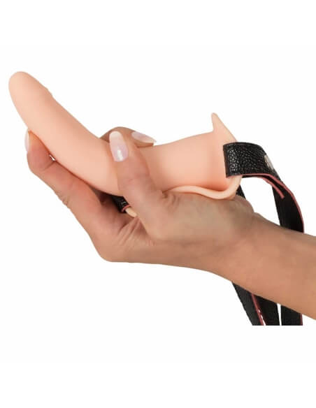 Gode-ceinture vibrant et fin en silicone médical 15 cm