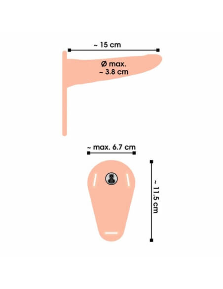 Gode-ceinture vibrant et fin en silicone médical 15 cm