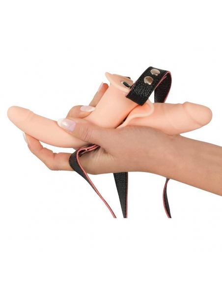 Double gode-ceinture vibrant en silicone médical