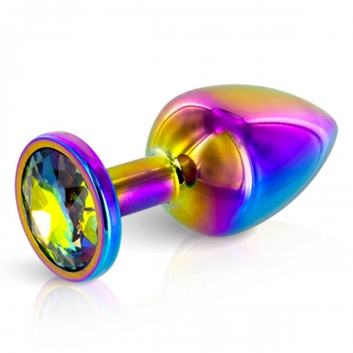 Plug bijou Rainbow en aluminium et pierre multicolores XS