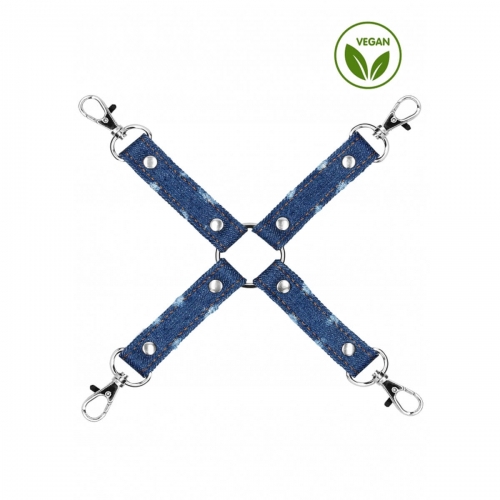 Hogtie 4 crochets en denim bleu