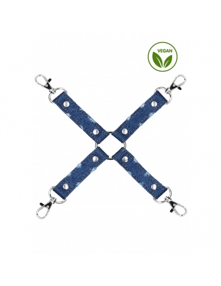 Hogtie 4 crochets en denim bleu