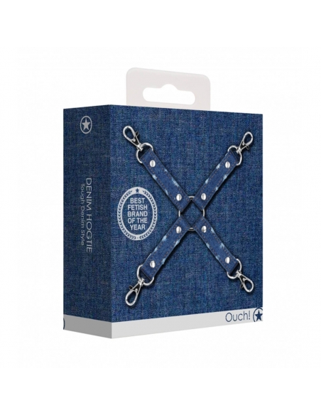 Hogtie 4 crochets en denim bleu