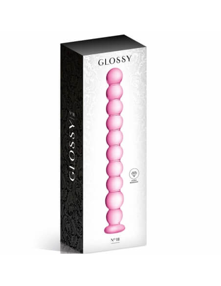 Chapelet anal en verre rose Glossy N°18