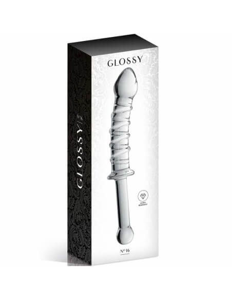 Stimulateur vaginal en verre transparent avec poignée Glossy N°16