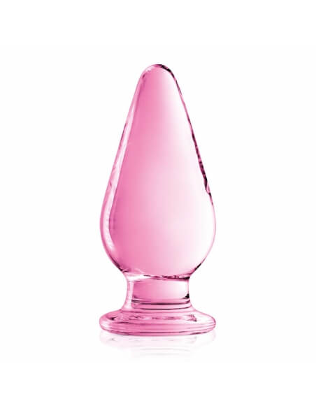 Plug allongé en verre rose Glossy N°26 Ø 5 cm