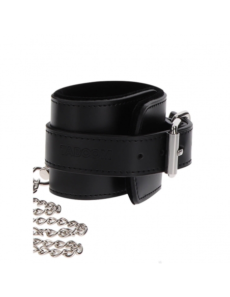 Collier et menottes en simili cuir noir Taboom