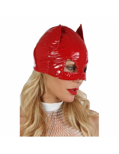 Masque en vinyle rouge Catwoman
