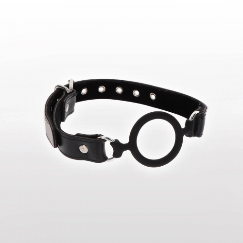 Bâillon anneau en simili cuir noir Taboom