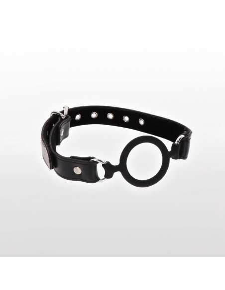 Bâillon anneau en simili cuir noir Taboom