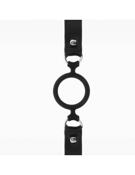 Bâillon anneau en simili cuir noir Taboom