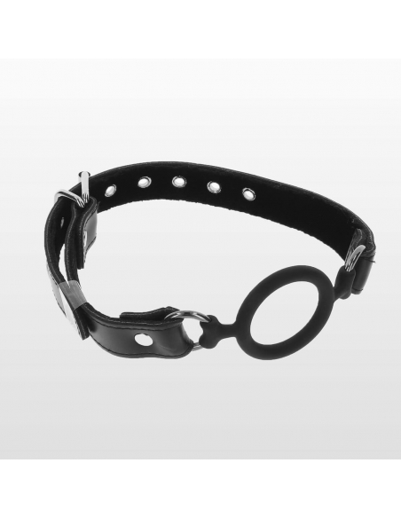 Bâillon anneau en simili cuir noir Taboom