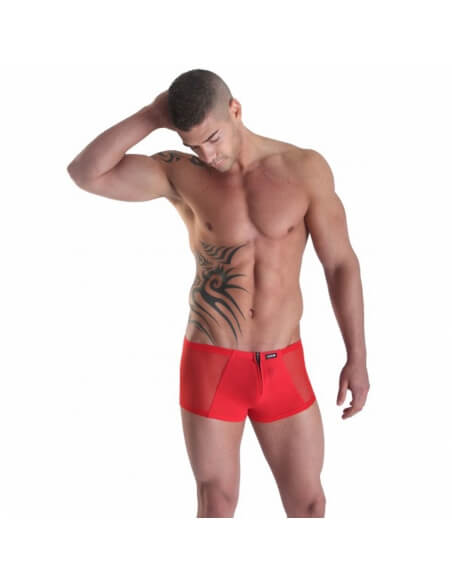 Mini boxer rouge à double zip
