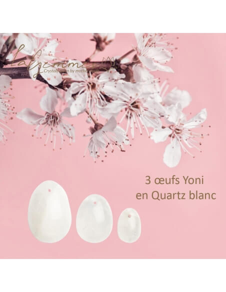 Coffret de 3 Yoni Eggs en Quartz clair
