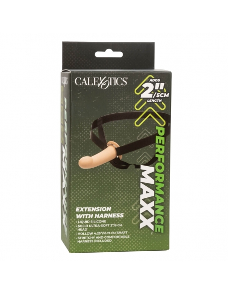 Dildo creux 10,75 cm avec extension 5 cm et harnais