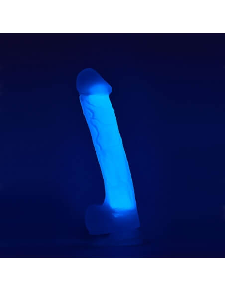 Dildo bleu phosphorescent Radiant M