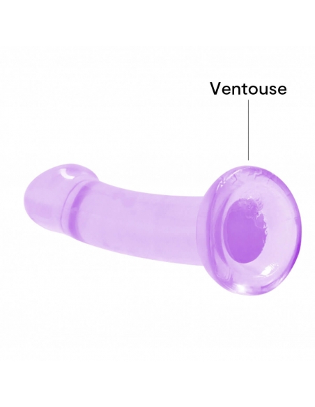Dildo à ventouse Crystal Clear 17 cm violet