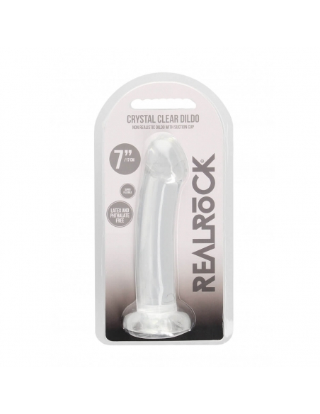 Dildo simple à ventouse Crystal Clear 17 cm transparent