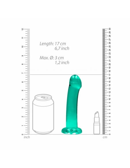 Dildo simple à ventouse Crystal Clear 17 cm vert