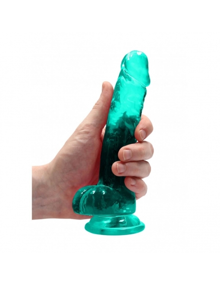 Dildo semi réaliste à ventouse Crystal Clear 17 cm vert