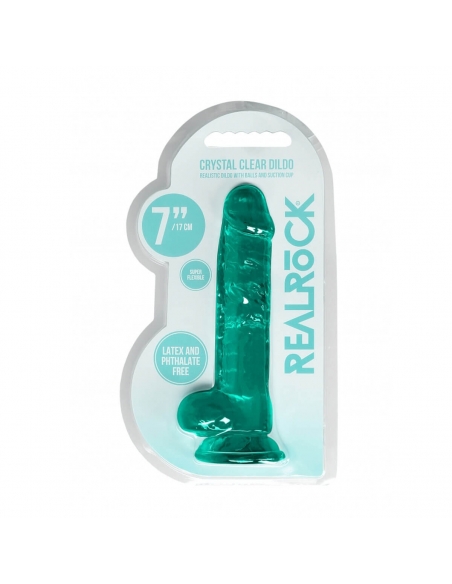 Dildo semi réaliste à ventouse Crystal Clear 17 cm vert