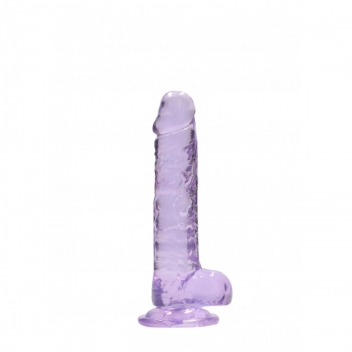 Dildo semi réaliste à ventouse Crystal Clear 17 cm violet