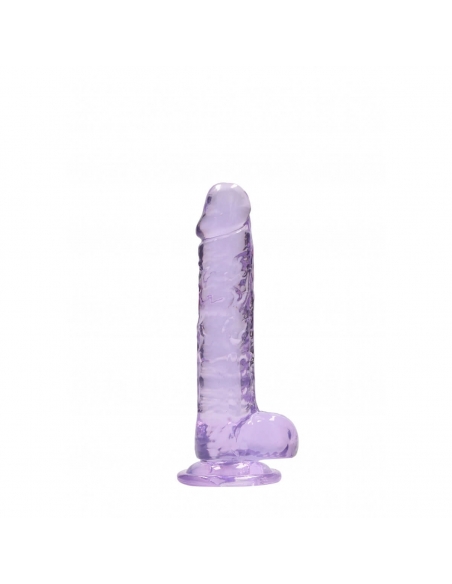 Dildo semi réaliste à ventouse Crystal Clear 17 cm violet