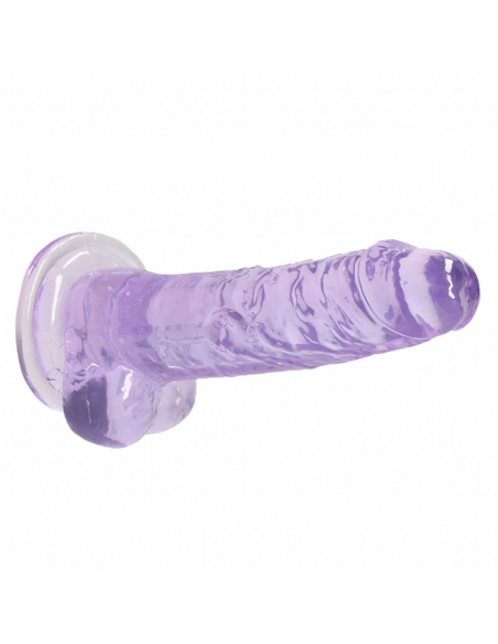 Dildo semi réaliste à ventouse Crystal Clear 17 cm violet