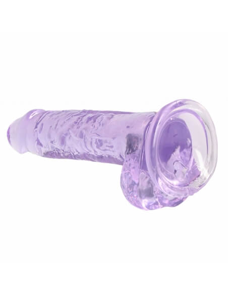 Dildo semi réaliste à ventouse Crystal Clear 17 cm violet
