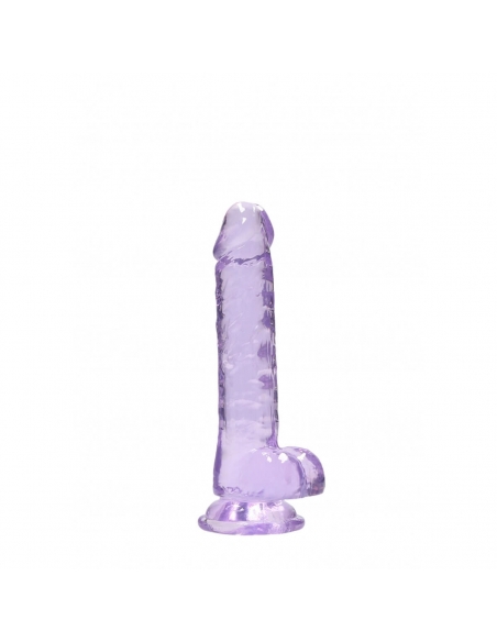 Dildo semi réaliste à ventouse Crystal Clear 17 cm violet