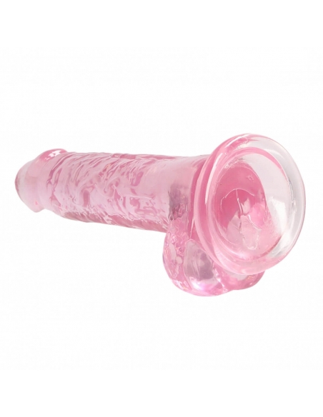 Dildo semi réaliste à ventouse Crystal Clear 17 cm rose