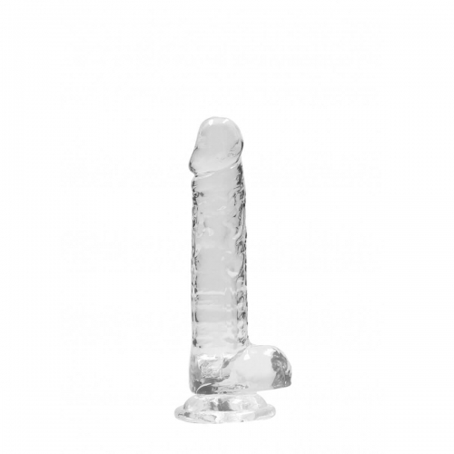 Dildo semi réaliste à ventouse Crystal Clear 17 cm transparent