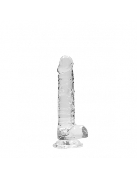 Dildo semi réaliste à ventouse Crystal Clear 17 cm transparent