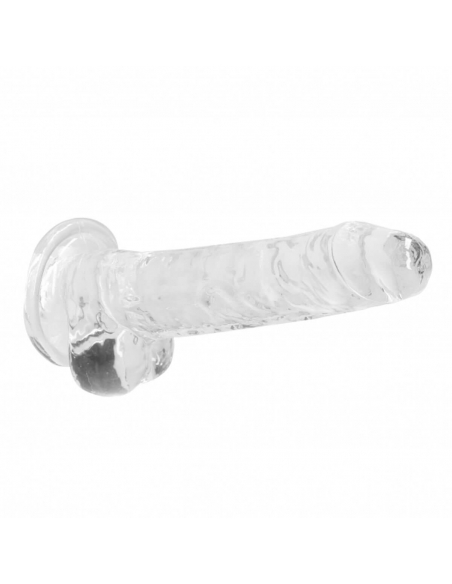 Dildo semi réaliste à ventouse Crystal Clear 17 cm transparent