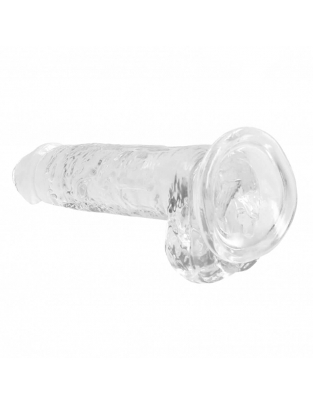 Dildo semi réaliste à ventouse Crystal Clear 17 cm transparent