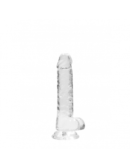 Dildo semi réaliste à ventouse Crystal Clear 17 cm transparent