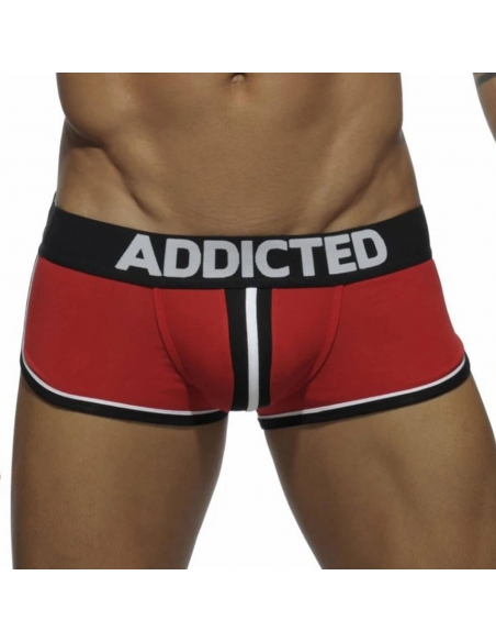 Boxer rouge fesses nues à double bande