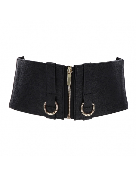 Large ceinture bondage en simili cuir noir Taboom Dona