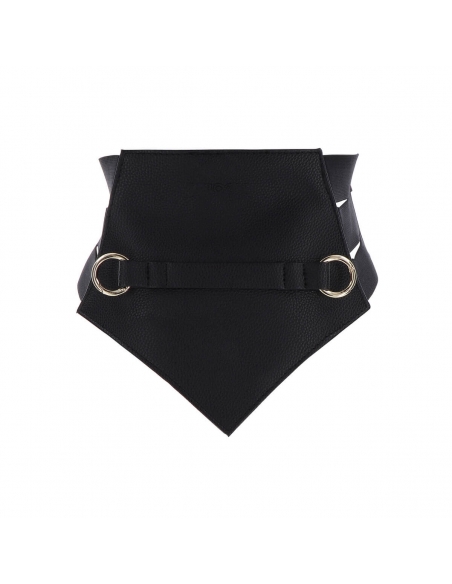 Large ceinture bondage en simili cuir noir Taboom Dona